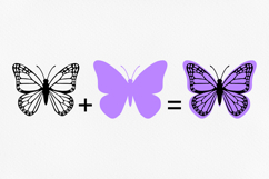 Layered butterfly silhouette svg Flying butterfly svg 3d svg Product Image 2