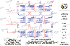 3D Calendars 2026 Bundle Laser Cut. Layered Calendar SVG Product Image 3