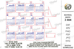 Layered Calendar 2026 Laser Cut. Calendar With Cat SVG Product Image 2