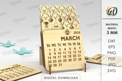 3D Calendars 2026 Bundle Laser Cut. Layered Calendar SVG Product Image 6