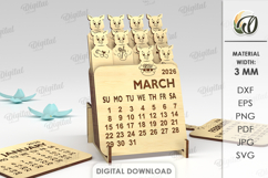 Layered Calendar 2026 Laser Cut. Calendar With Pig SVG Product Image 1