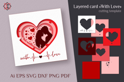 Layered card With Love | Cutting template Product Image 1