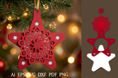Layered Christmas Ornament "Star"_3 | Cutting Files Product Image 1