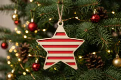 Layered Christmas Star SVG Laser Cut File Red Ornament Product Image 2