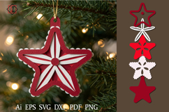 Layered Christmas Ornament "Star" | Cutting Files Product Image 1