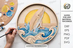Layered Coloring Wall Decor Laser Cut. Round Wall Sign SVG Product Image 1