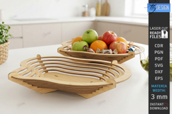 Layered Contour Bowl Laser Cut Bundle | 3D Fruit Basket SVG Product Image 16