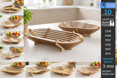 Layered Contour Bowl Laser Cut Bundle | 3D Fruit Basket SVG Product Image 1