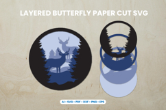 Layered Deer Paper Cut SVG Product Image 1