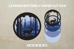 Layered Deer Paper Cut SVG Product Image 1