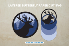 Layered Deer Paper Cut SVG Product Image 1