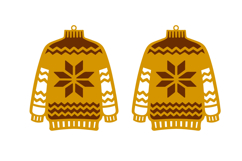 Christmas Ugly Sweater Earrings Laser Cut SVG Template Product Image 2