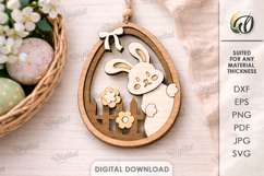 3D Easter Eggs Bundle Laser Cut. Easter Ornaments SVG Product Image 4