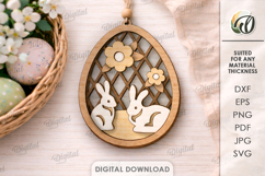 3D Easter Eggs Bundle Laser Cut. Easter Ornaments SVG Product Image 10