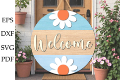 Layered Floral Door Hanger Laser Cut File SVG Product Image 1