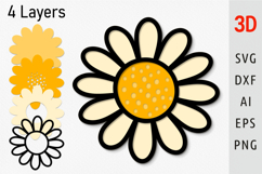 Layered flower svg 3d flower svg Multilayer Daisy flower svg Product Image 1