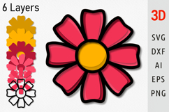 Layered flower svg 3d flower svg Multilayer flower svg Product Image 1