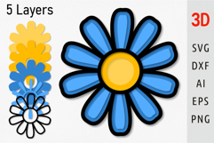 Layered flower svg 3d flower svg Multilayer Daisy flower svg Product Image 1