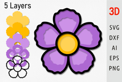 Layered flower svg 3d flower svg Multilayer flower svg Product Image 1