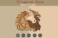 3D Layered Horse SVG Product Image 2