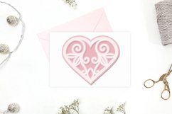 layered heart on valentines card