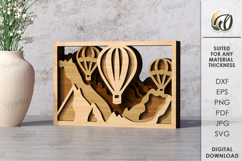 Wooden Layered Home Decor Laser Cut. Layered Mountains SVG Product Image 1