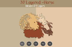 3D Layered Horse SVG Product Image 3
