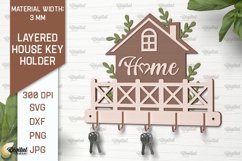 Layered House Key Holders Laser Cut Bundle. Key Holders SVG Product Image 3