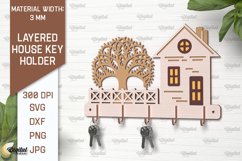 Layered House Key Holders Laser Cut Bundle. Key Holders SVG Product Image 12