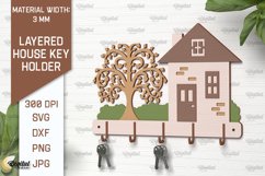 Layered House Key Holders Laser Cut Bundle. Key Holders SVG Product Image 5