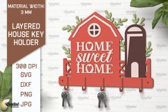 Layered House Key Holders Laser Cut Bundle. Key Holders SVG Product Image 6