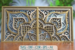 Laser cut 9 Layer Mandala SVG DXF design cut files - M272 Product Image 1