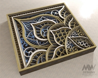 Laser cut 9 Layer Mandala SVG DXF design cut files - M272 Product Image 6