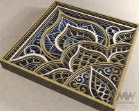 Laser cut 9 Layer Mandala SVG DXF design cut files - M272 Product Image 7