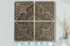 Intricate layered mandala wall art design created for laser cutting machines