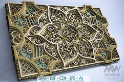 Layered mandala SVG design for laser cutting and wall decor, perfect for Cricut and CNC machines