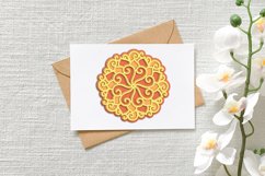 layered mandala svg on card