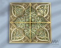 Digital vector mandala file for multilayered cutting with Cricut or CNC