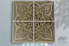 Intricate layered mandala SVG design for laser cutting and wall decor, perfect for Cricut and CNC machines