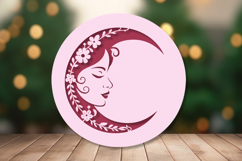 Floral Moon Lady SVG Product Image 1