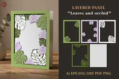 Layer panel "Leaves and Orchid" 3D Paper Cut SVG_2 Product Image 1