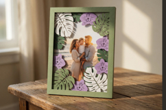 Layer panel "Leaves and Orchid" 3D Paper Cut SVG_2 Product Image 2
