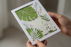 Layer panel "Leaves and Orchid" 3D Paper Cut SVG Product Image 3