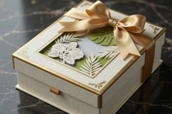 Layer panel "Leaves and Orchid" 3D Paper Cut SVG Product Image 4
