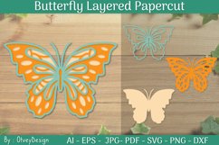 Layered Papercut Butterfly | 3D Butterfly SVG | Product Image 1