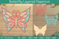 Layered Papercut Butterfly | 3D Butterfly SVG | Product Image 1
