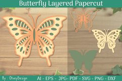 Layered Papercut Butterfly | 3D Butterfly SVG | Product Image 1
