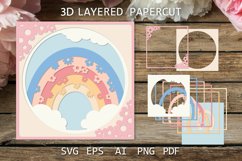 Layered papercut Rainbow Paper cutting templates SVG