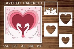 Layered papercut Swan SVG