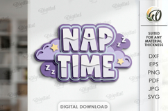 3D Layered Papercut Wall Decor. Wall Art SVG. Nap time Product Image 1